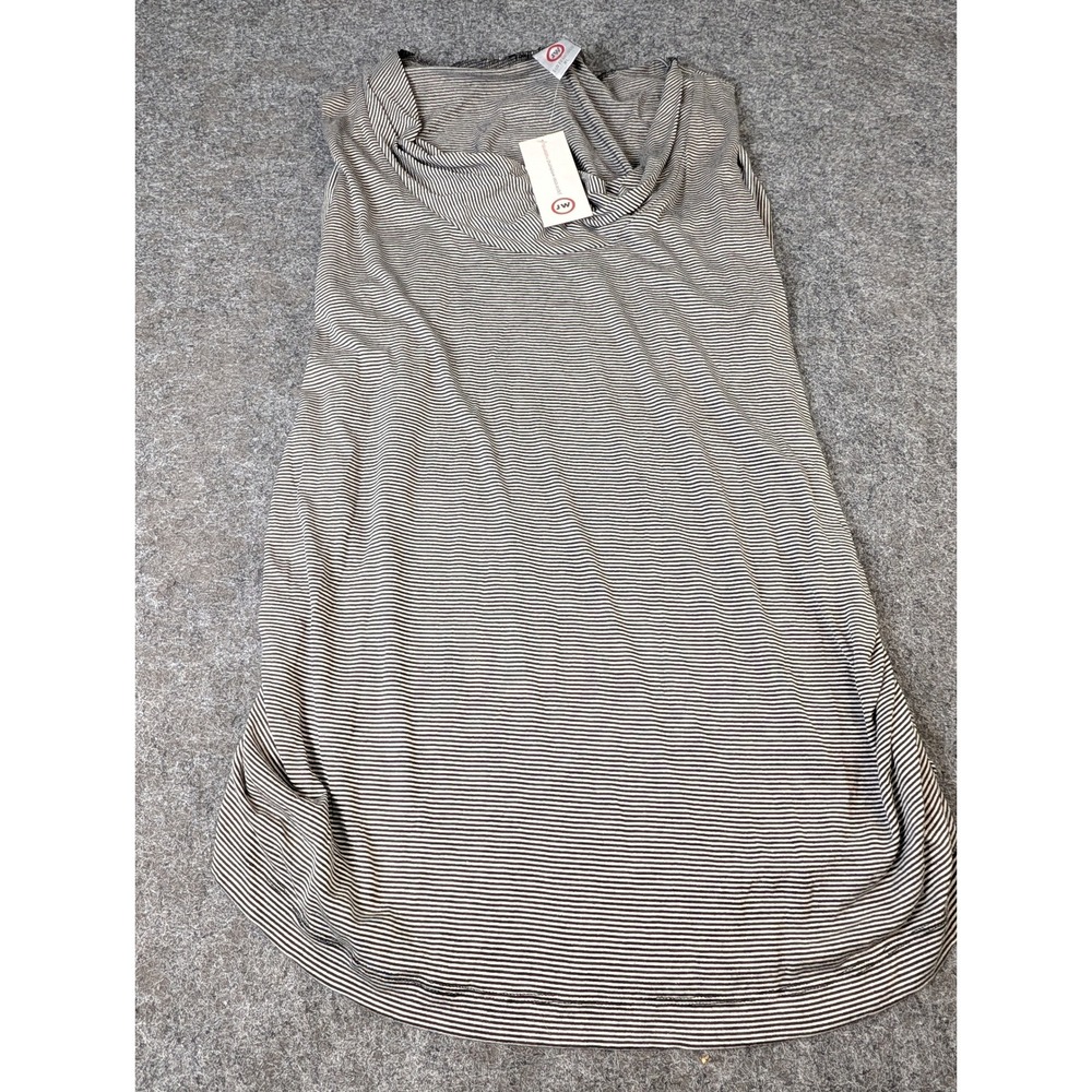 Japanese Weekend Maternity Dreaming Top XL Black White Stripe Cowl Neck Tank USA